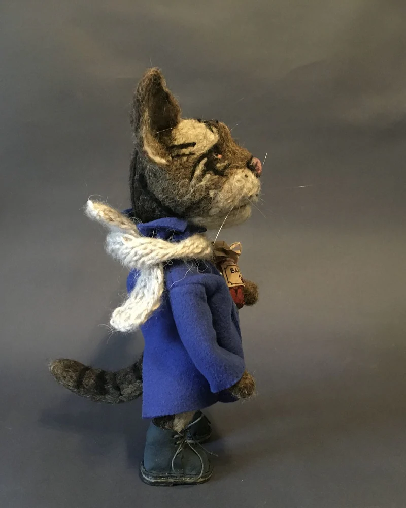 Кот Компот. Игрушка из шерсти. Войлочная игрушка