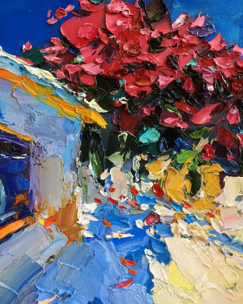 Картина маслом "Летняя жара", 40х40
