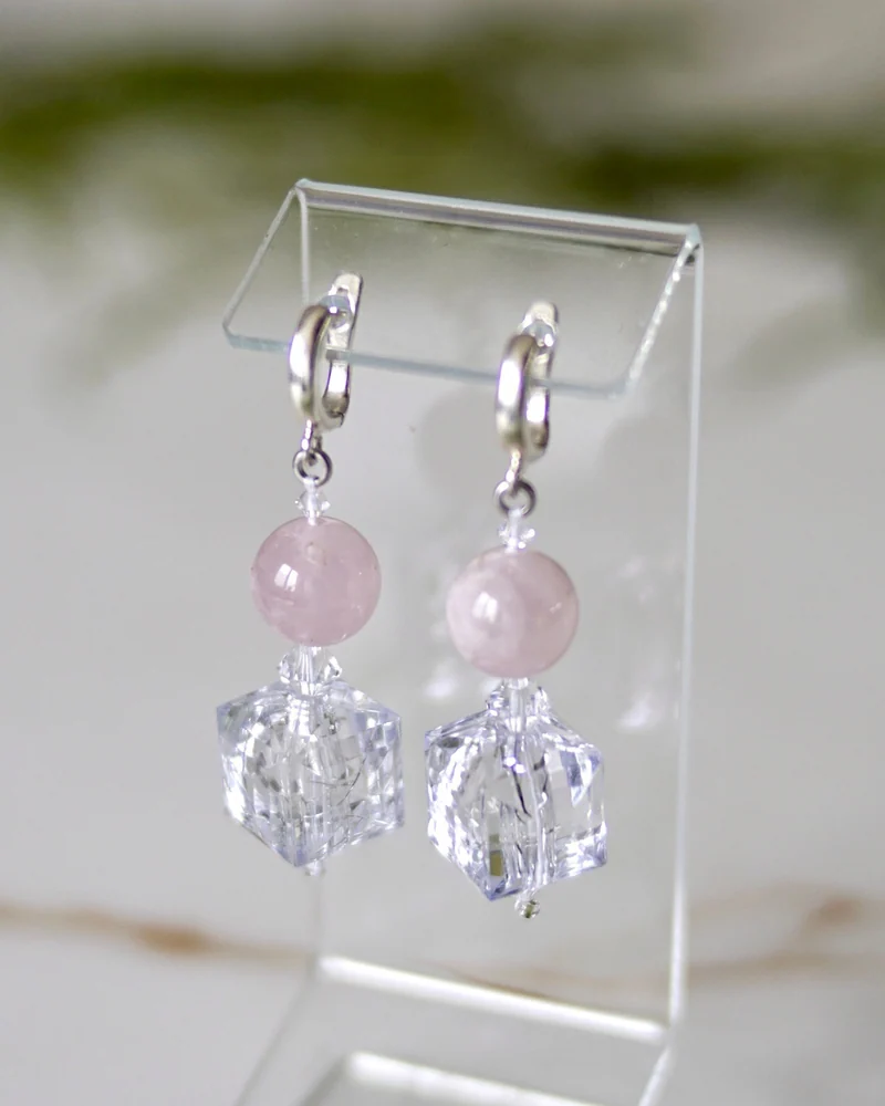 Серьги с розовым кварцем — Серьги с розовым кварцем