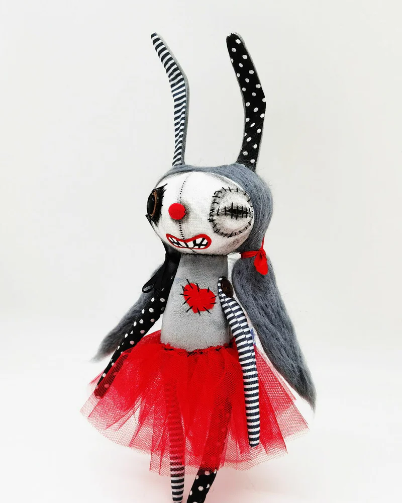 Чердачная кукла Заяц текстильный Чердачный монстр Сreepy doll Кролик
