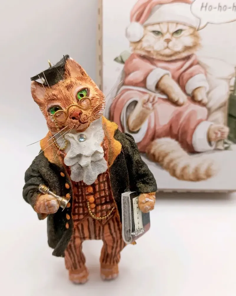 Ватная игрушка «Кот юрист» — Высота 11-13 см