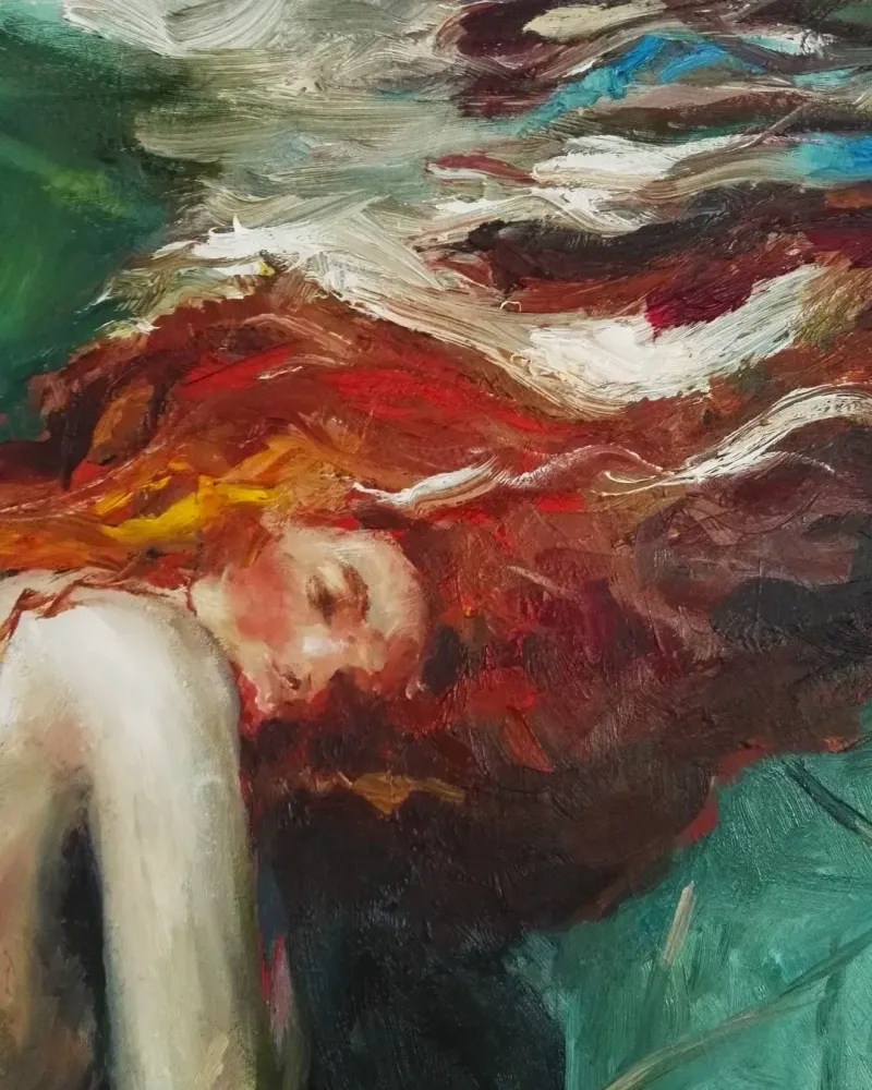 Русалка. Картина маслом 60×60 см — 60×60 см