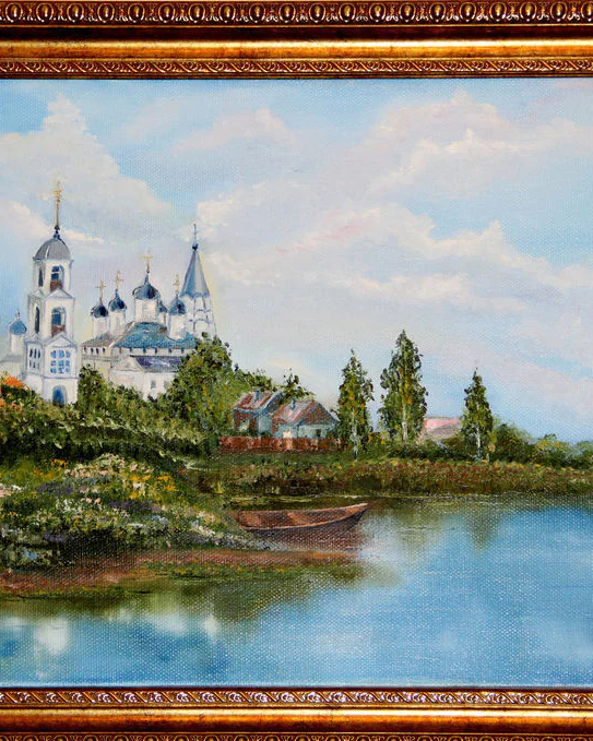Картина маслом Храм у реки