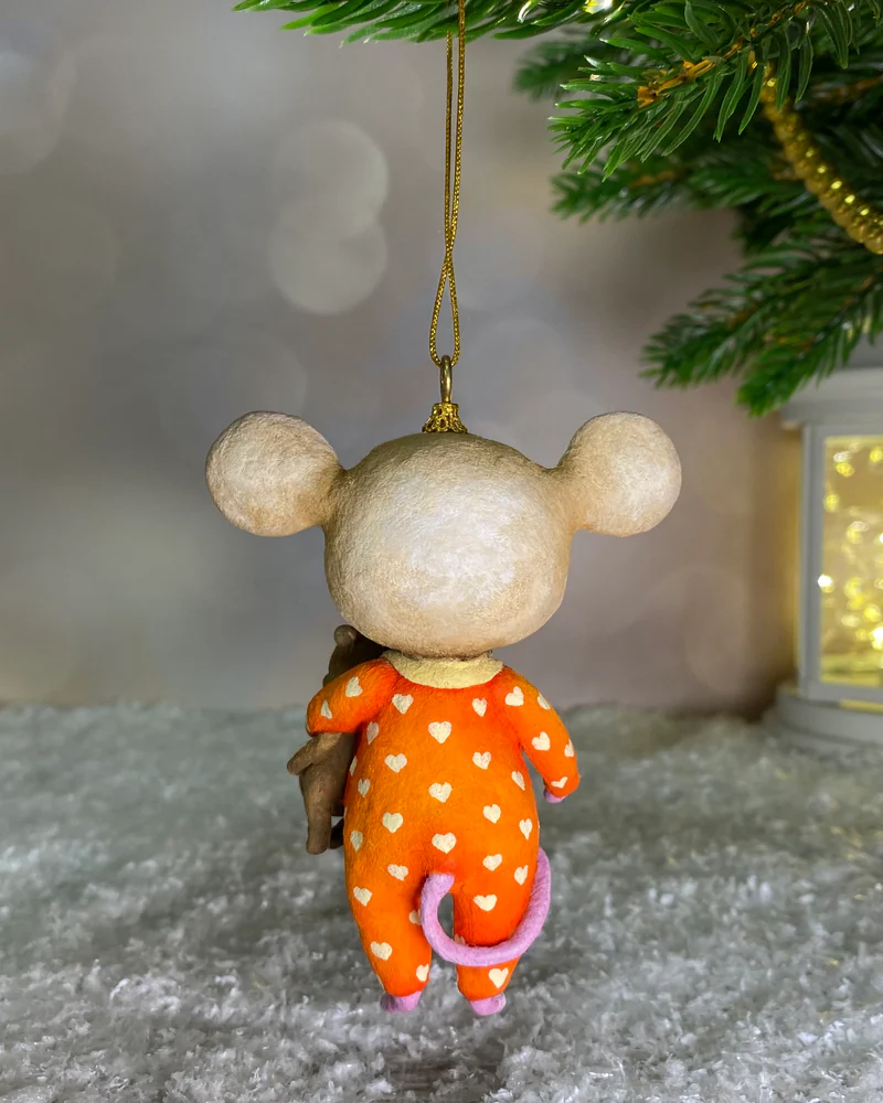 Ёлочная игрушка «Мышка с мишкой»
