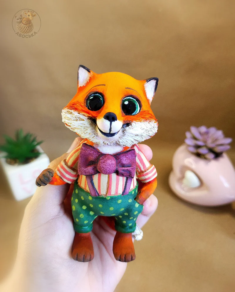 Игрушка из папье-маше «Лисёнок»