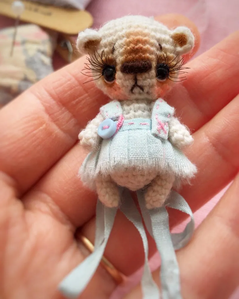 Мишка брошка миниатюра — 4,5 см