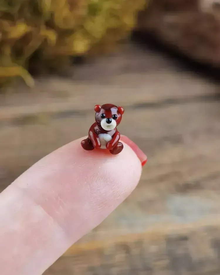 Стеклянная фигурка «Медведь крошечный» — Высота 8 мм