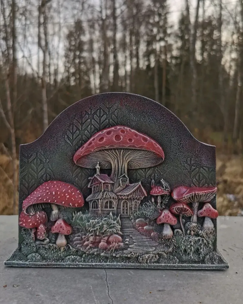 Карандашница с мухоморами, 2 секции