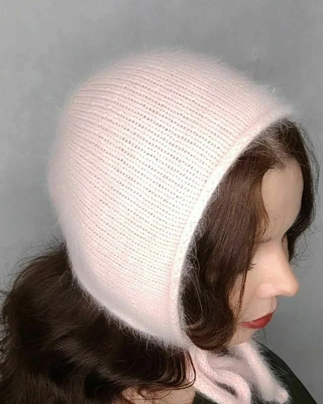 Чепчик из ангоры розовый