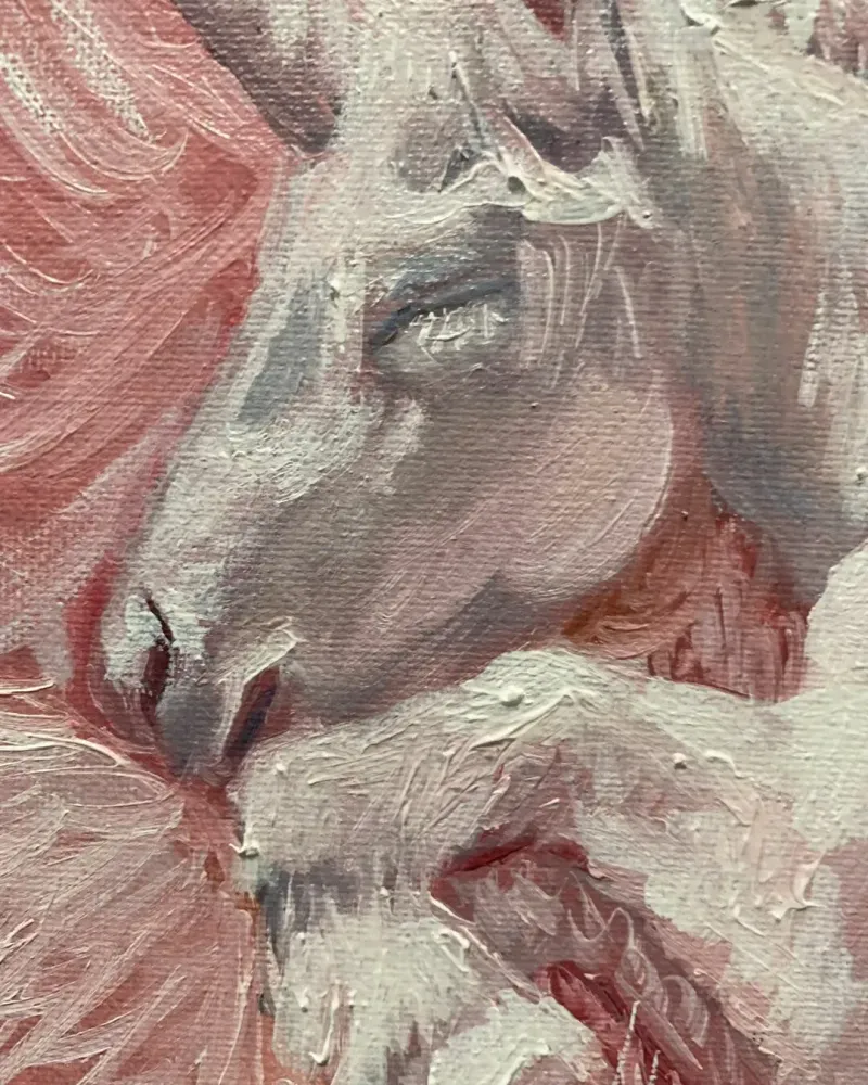 Единорог 2. Картина маслом 20×20 см — 20×20 см