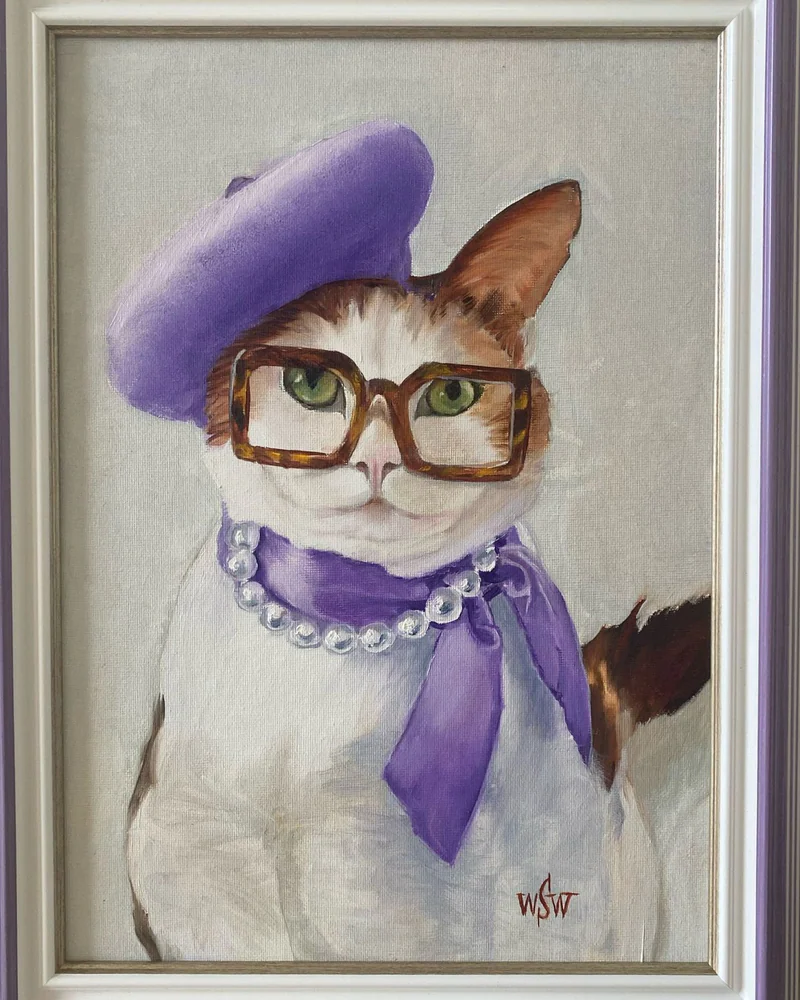 Картина маслом «Леди Босс», кошка, 32×42 см — Оригинал