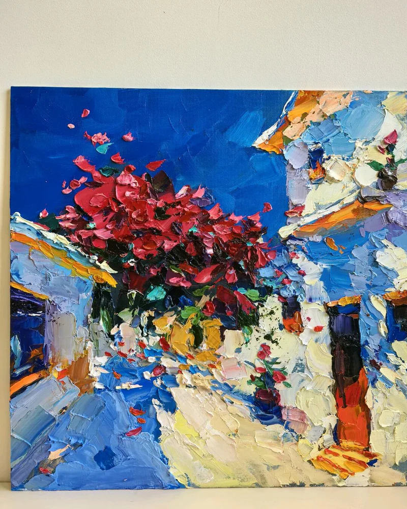 Картина маслом "Летняя жара", 40х40