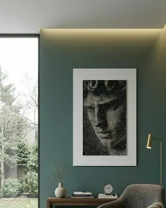 Мозаичное панно «Давид» из мрамора Imperial Gray
