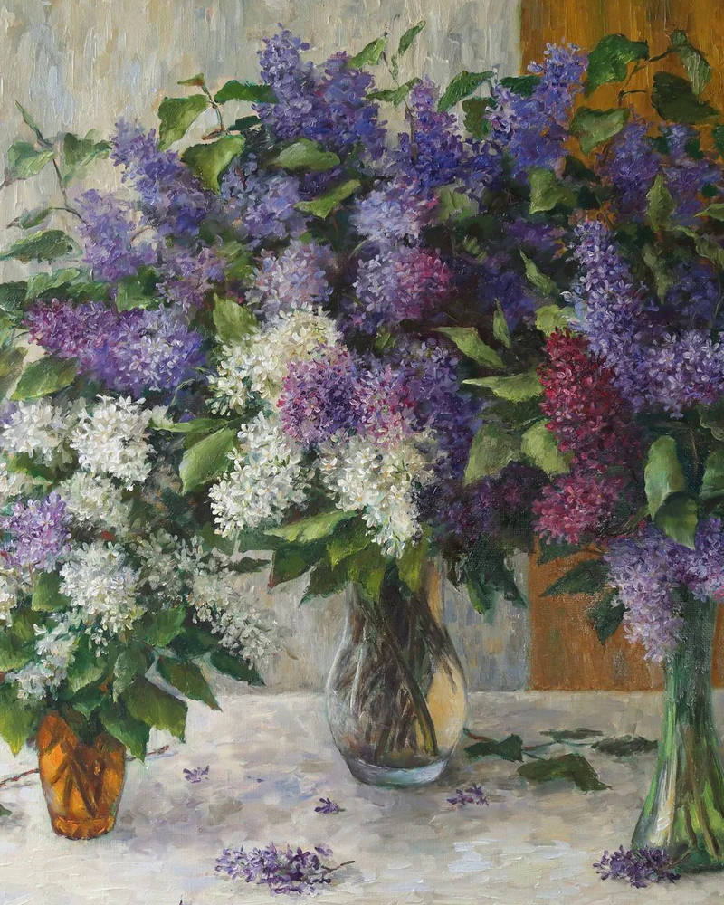 Сиреневый треугольник. Холст, масло. 70х80 см