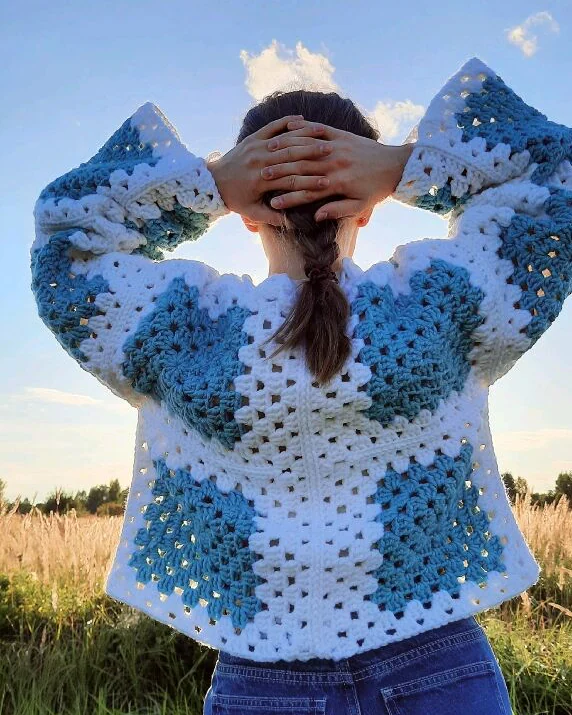 Кардиган Бабушкин квадрат как в Pinterest