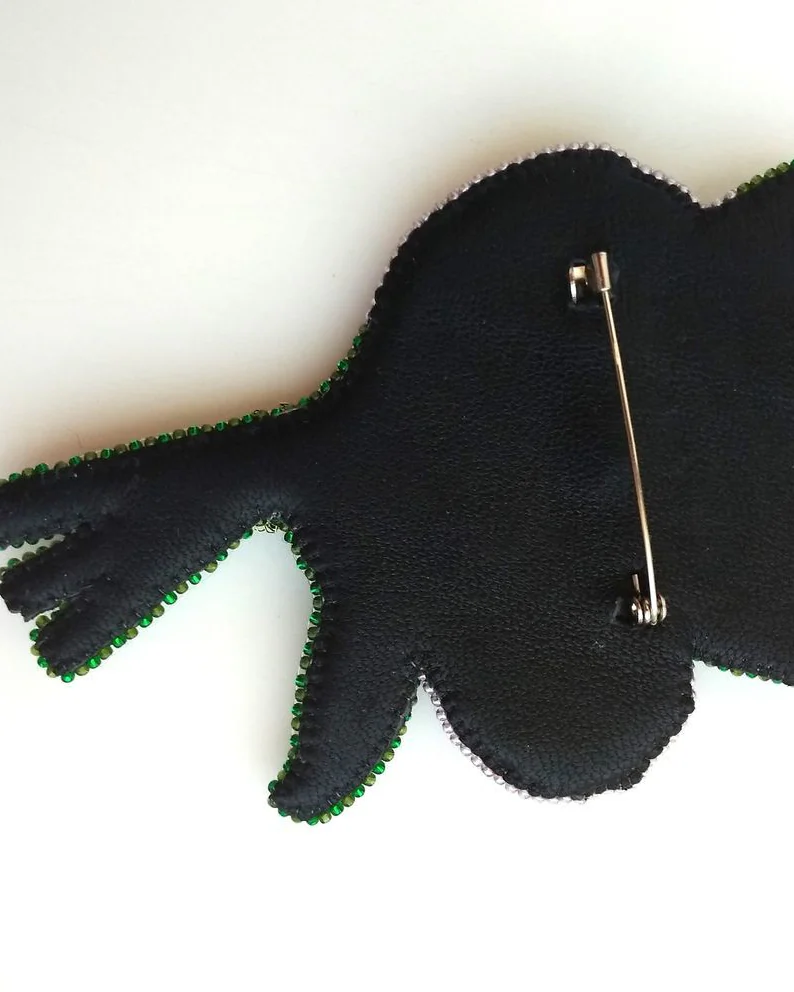 Брошь-булавка "Букет" с нефритами