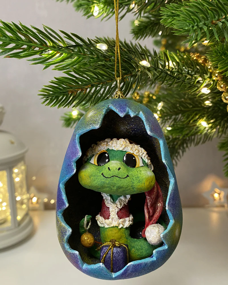 Ёлочная игрушка «Змея в яйце»