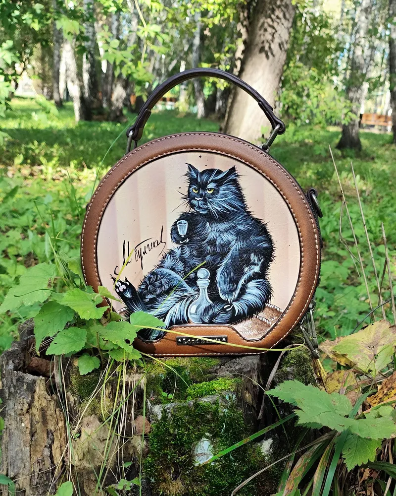 Сумка "Кот Бегемот", ручная роспись — Ручная роспись