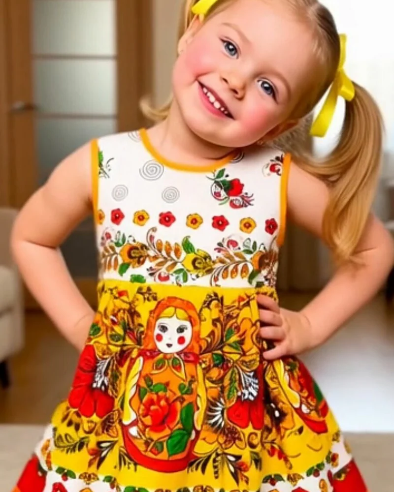 Хлопковое платье «Матрёшки»