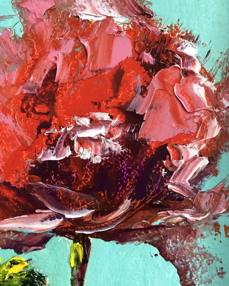 Мак. Картина маслом 18×23 см — 18×23 см