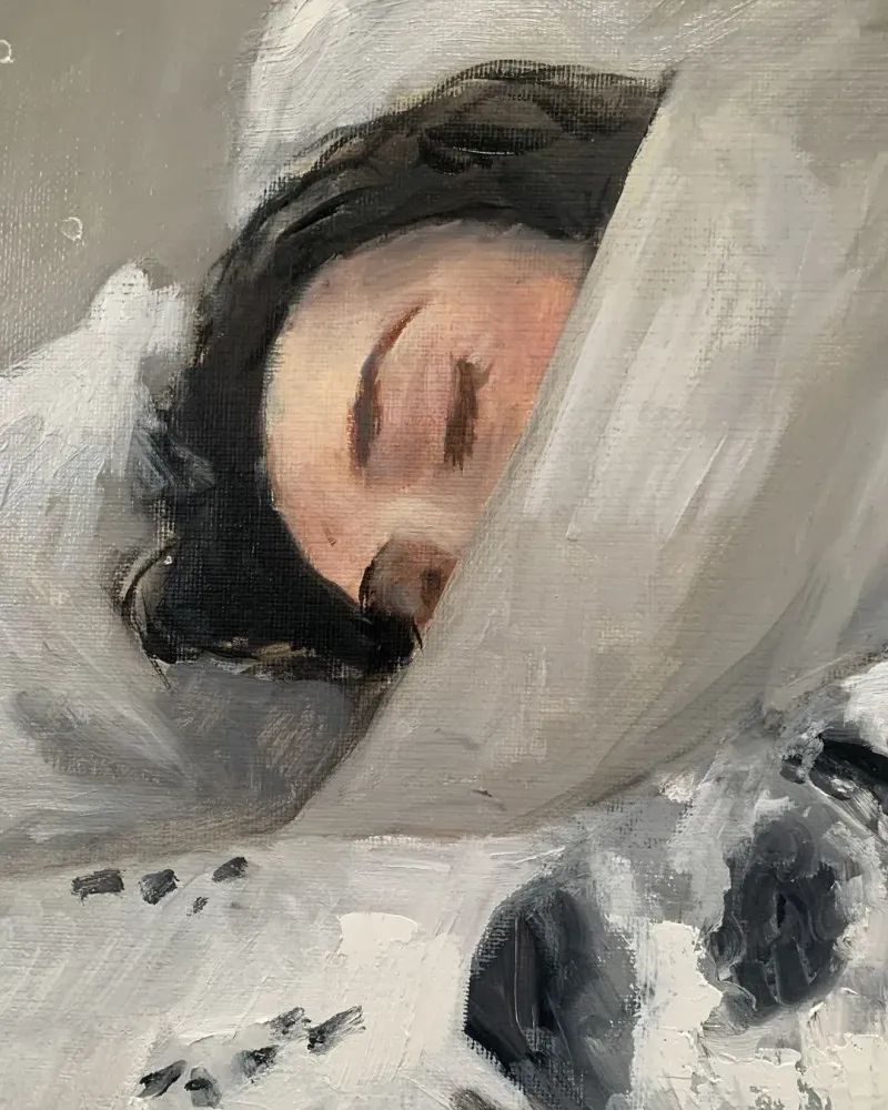 Девушка и её пёс. Картина маслом 60×70 см — 60×70 см