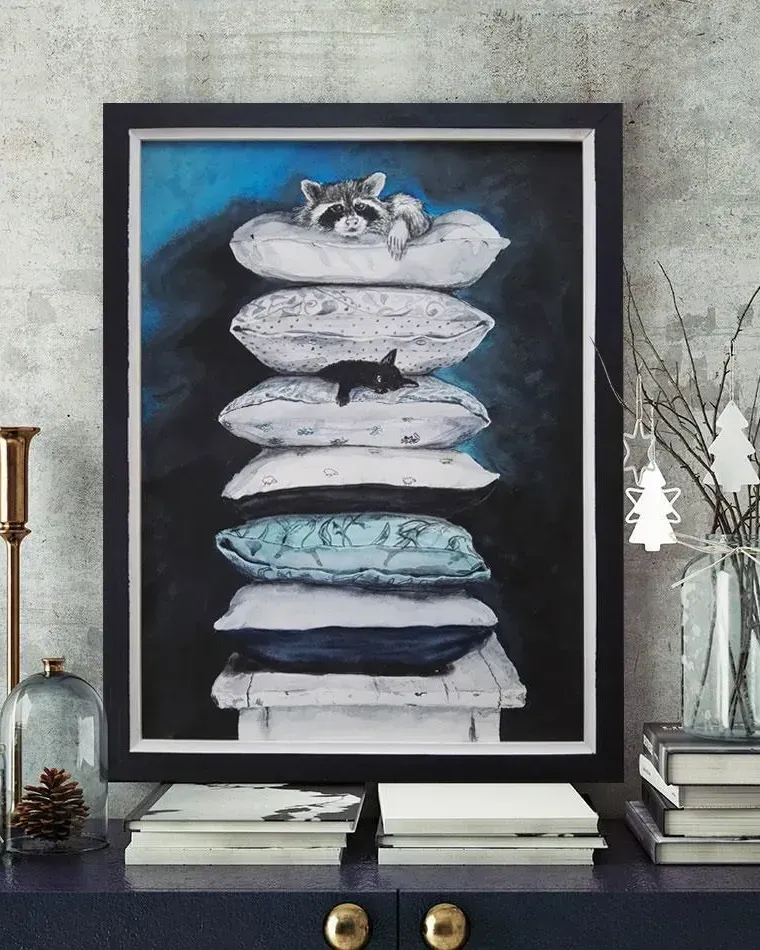 Подушки. Акварель 30×40 см — 30×40 см
