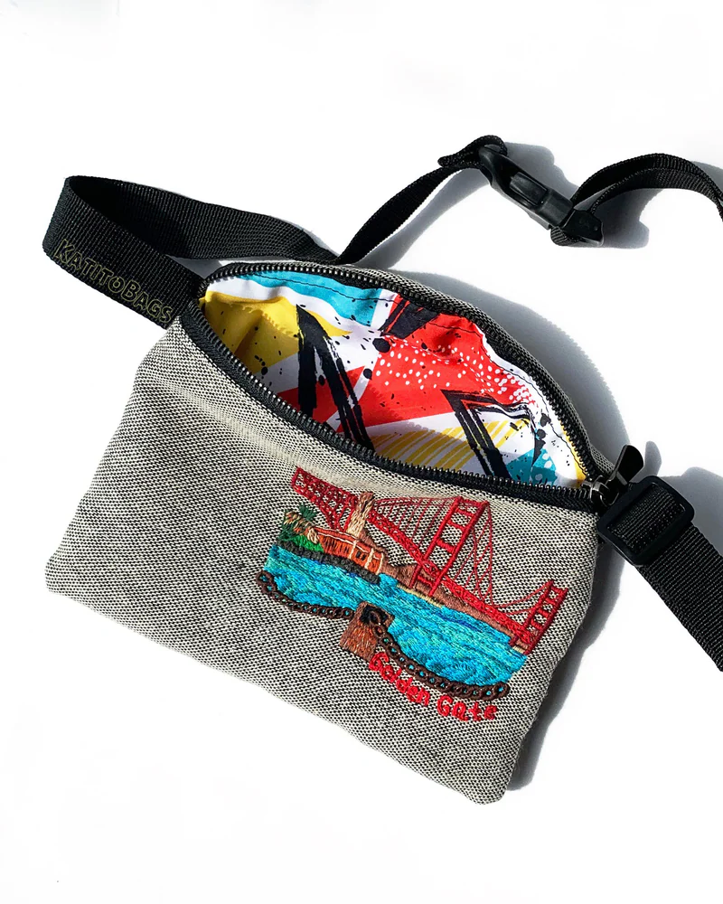 Поясная сумка с ручной вышивкой San Francisco