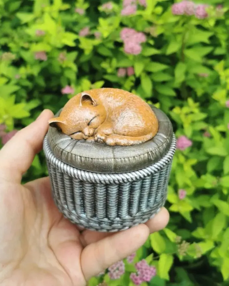 Малая шкатулка с котиком — С рыжим котиком