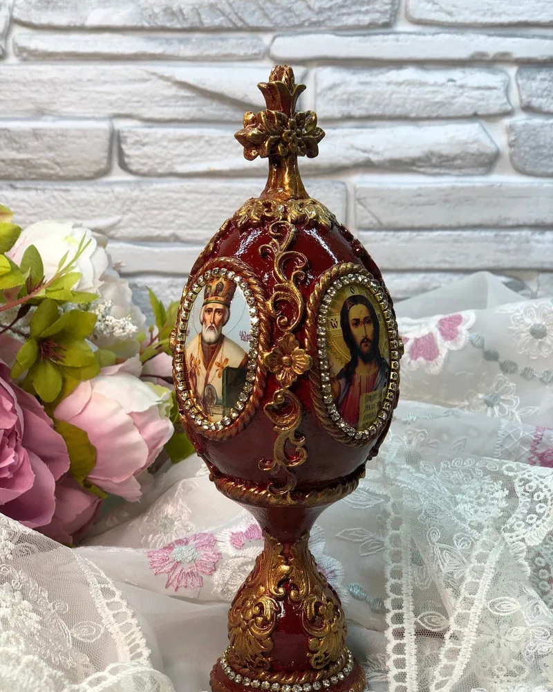 Интерьерное яйцо — Бордовый — Бордовый