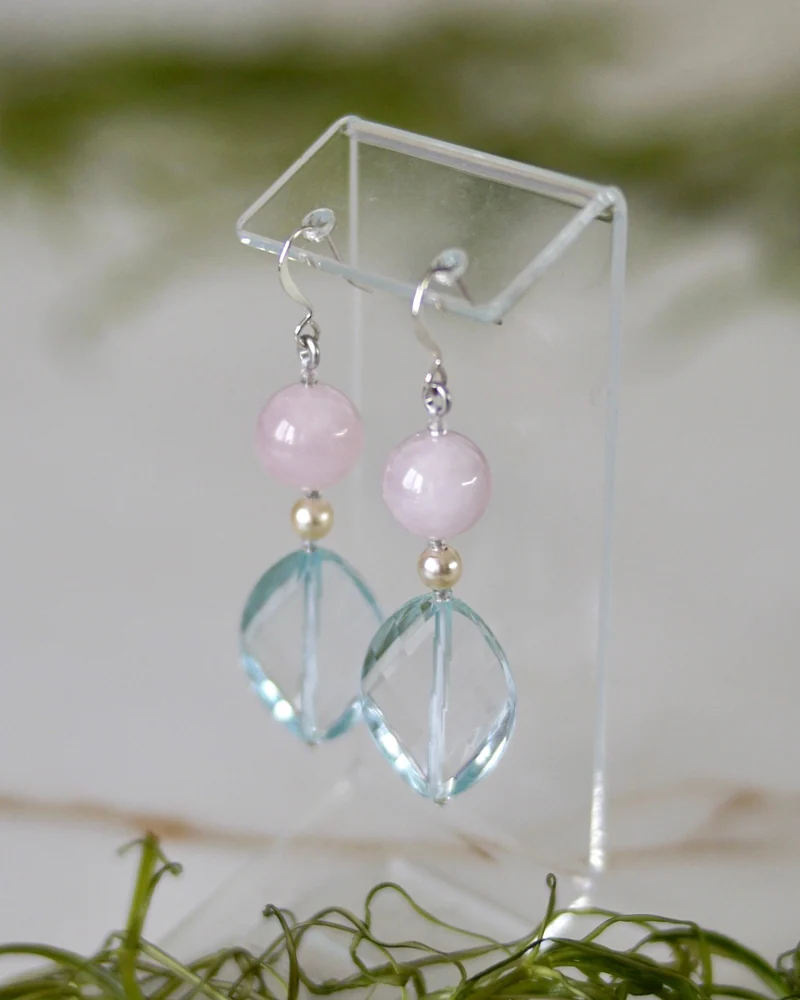 Серьги с розовым кварцем — Серьги с розовым кварцем