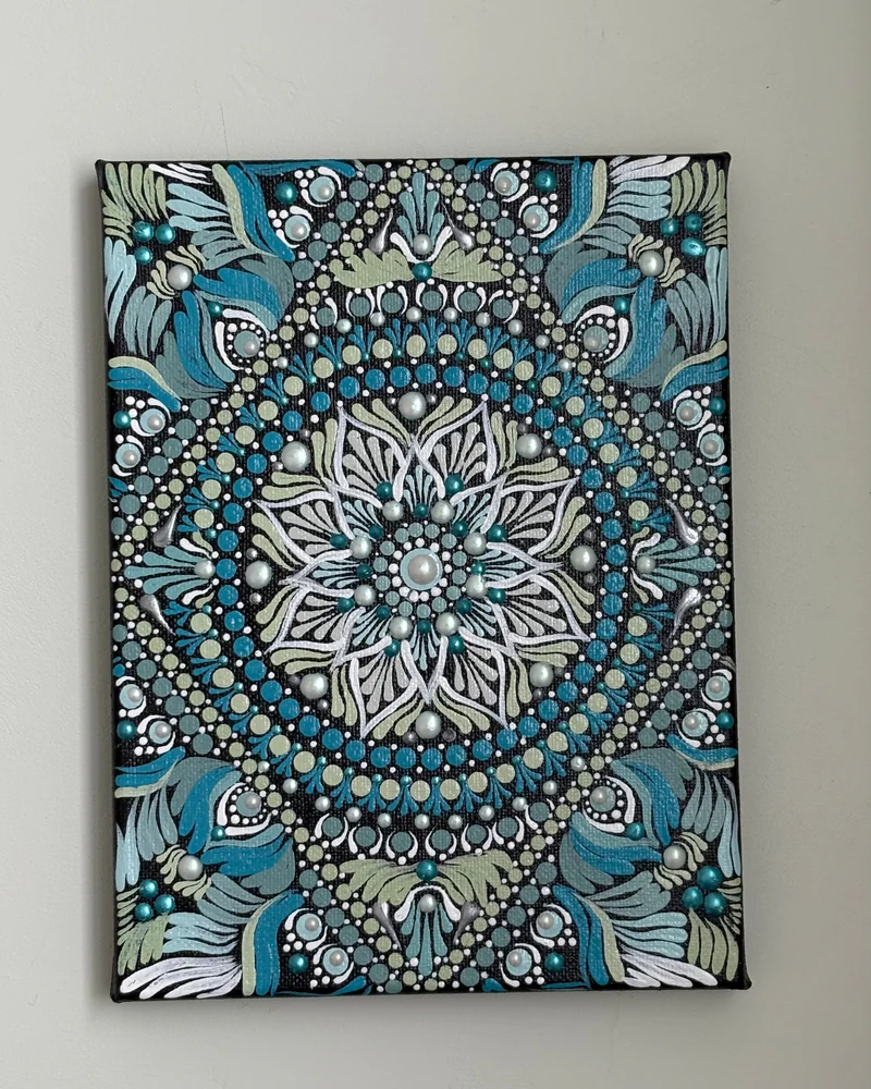 Картина точечной росписью на холсте, 18 × 24 см