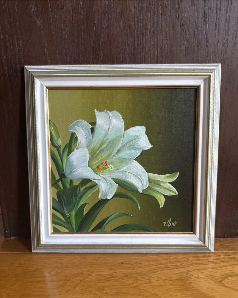 Картина маслом цветы -Лилия -31×31 см — Оригинал