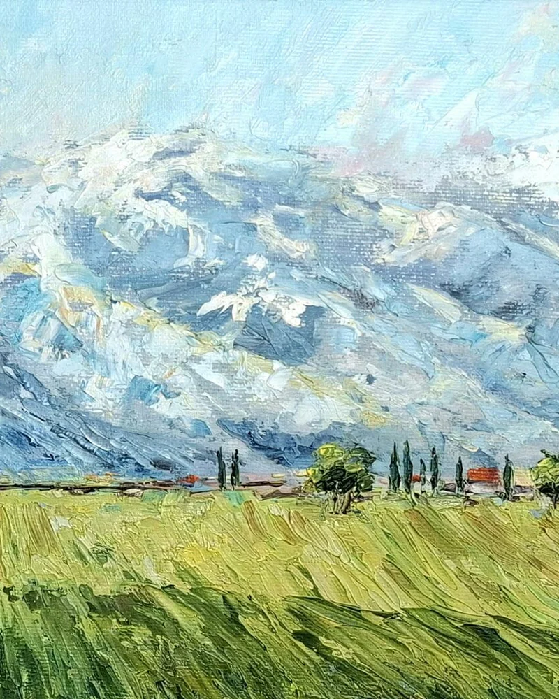 Тихое утро. Картина маслом