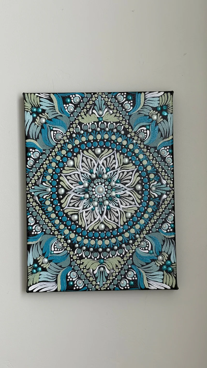Картина точечной росписью на холсте, 18 × 24 см