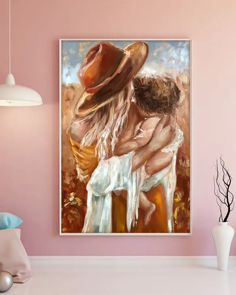 Мама с ребенком. Картина маслом 40×60 см — 40×60 см