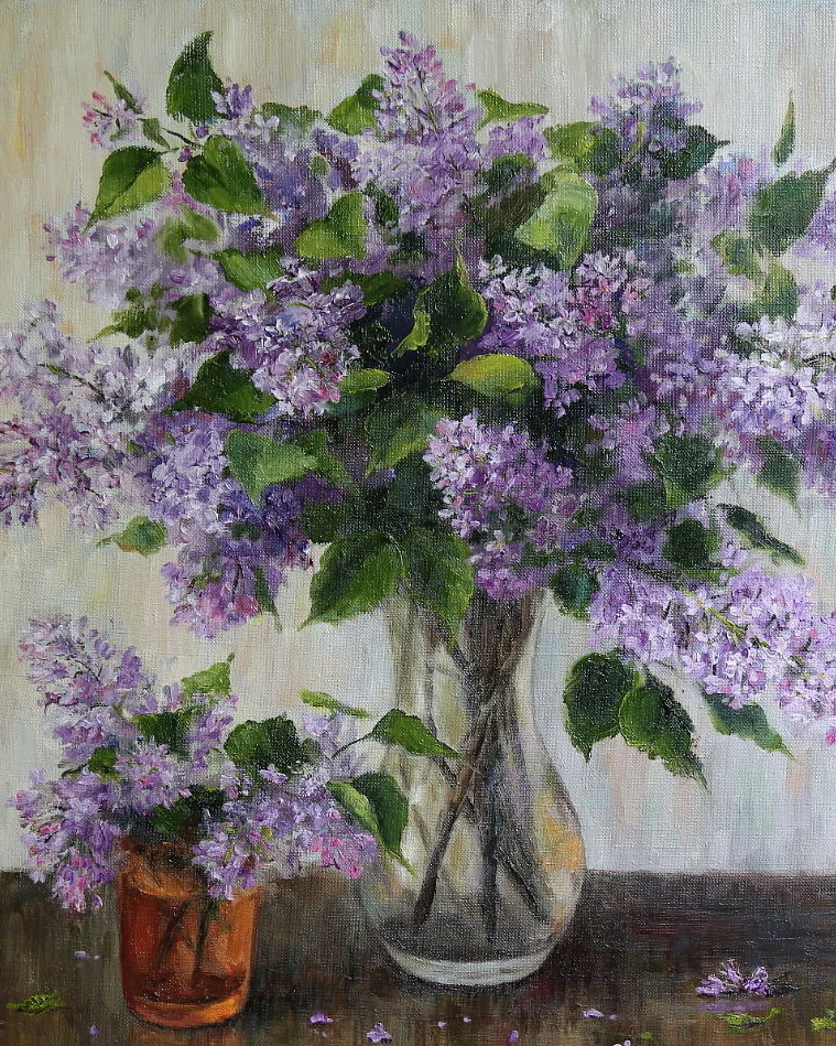 Картины с сиренью. Холст, масло. 2017 - 2018 гг