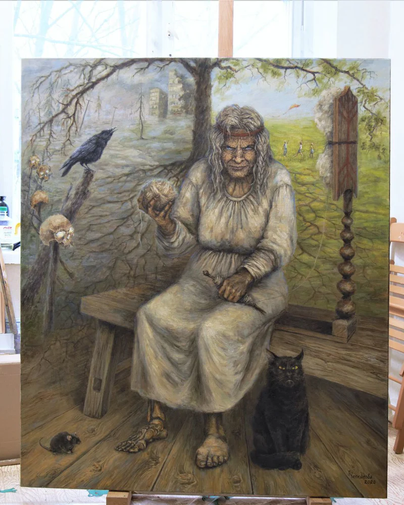 Баба Яга. Картина маслом