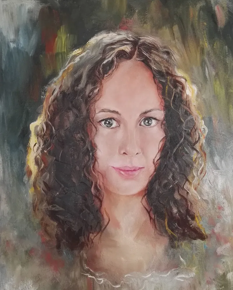 Портрет по фотографии. Картина маслом 30×30 см — 30×30 см