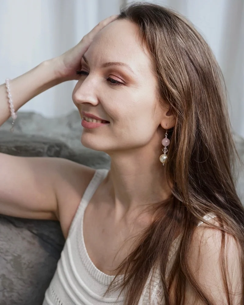 Серьги с розовым кварцем — Серьги с розовым кварцем