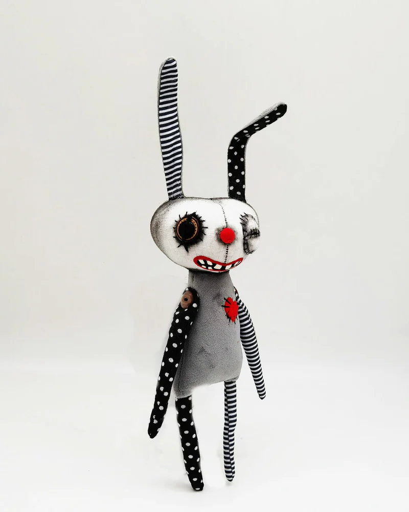 Чердачная кукла Заяц текстильный Чердачный монстр Сreepy doll Кролик