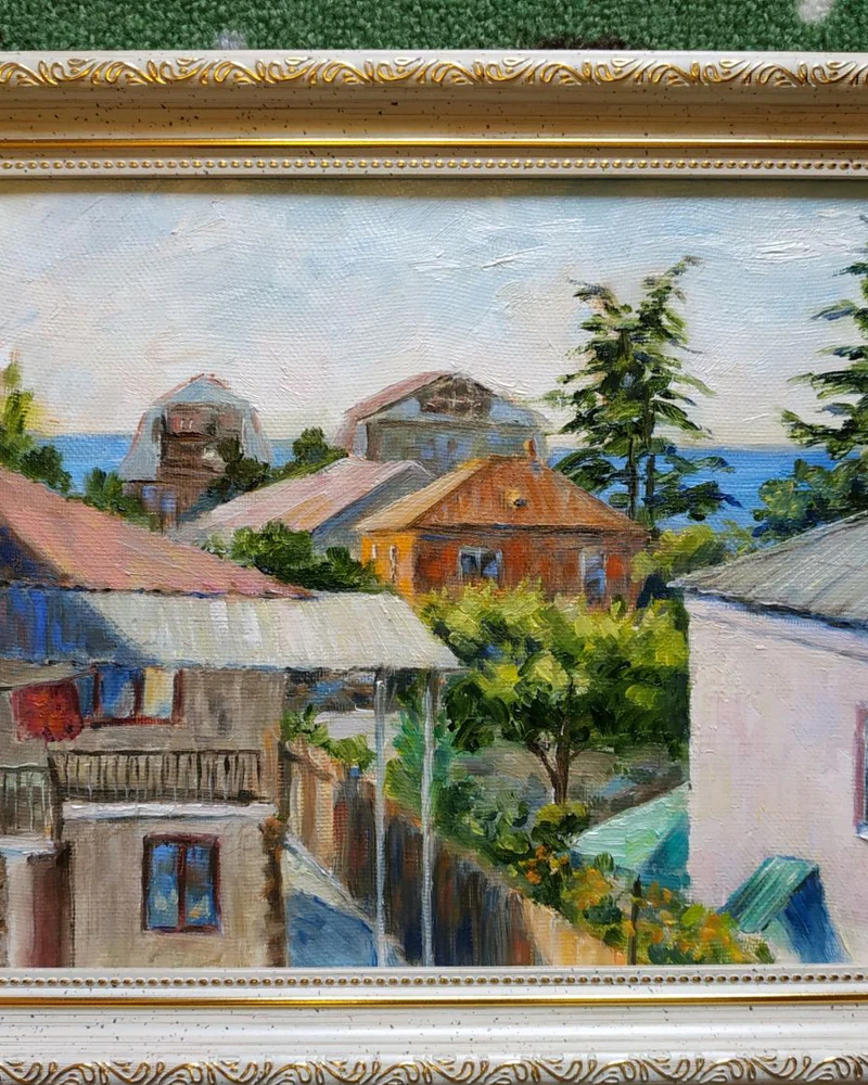 Гагра, вид из окна. Холст, масло 20х25 см