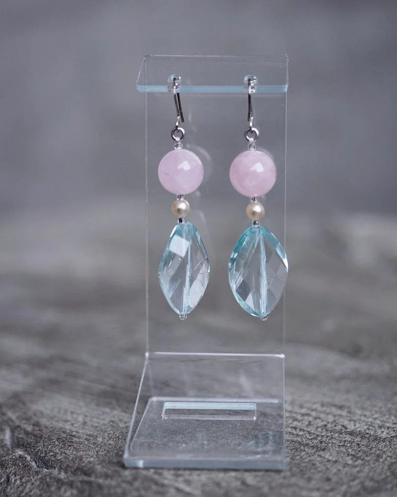 Серьги с розовым кварцем — Серьги с розовым кварцем