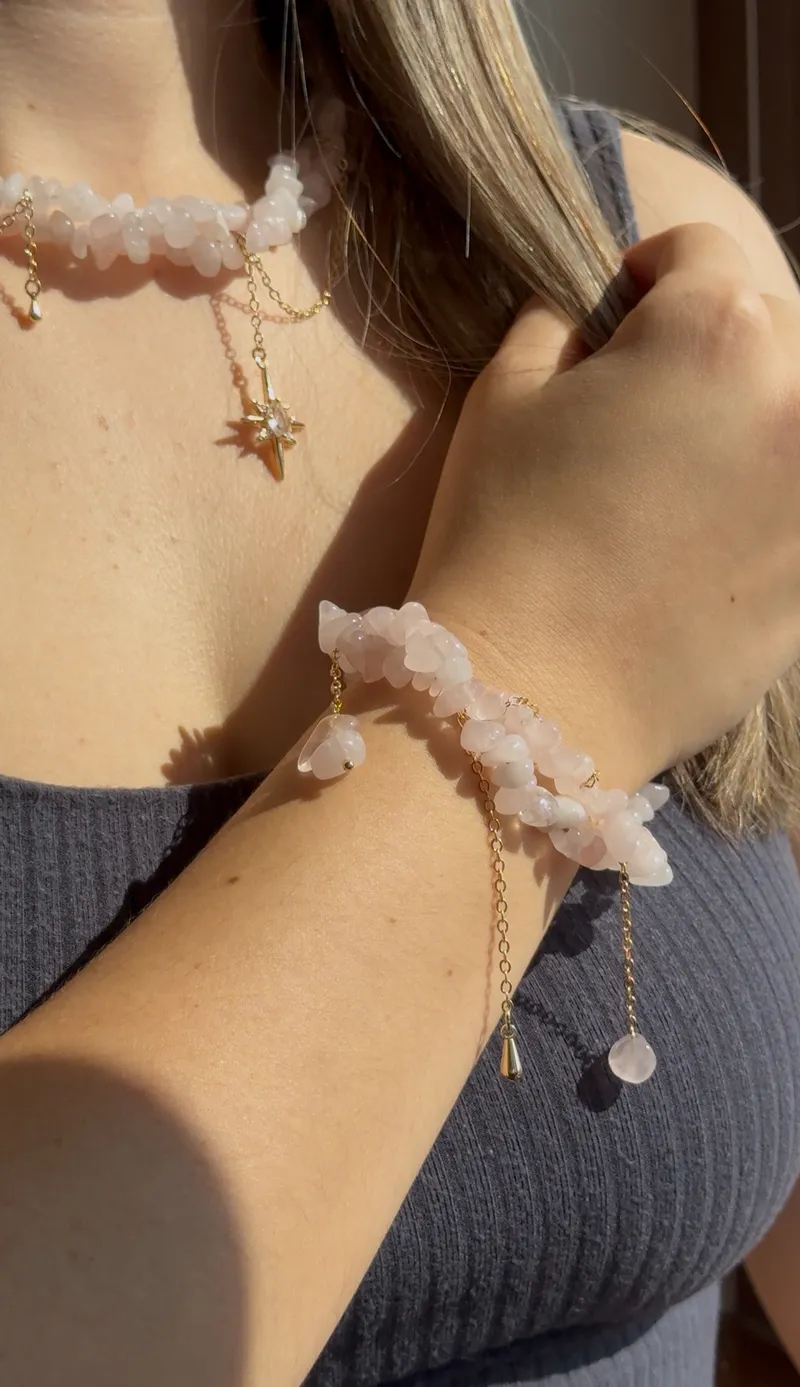 Браслет «Северная Rose» из розового кварца — Основной