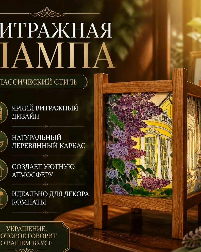 Настольная лампа в коричневом корпусе «Усадьба Горки Ленинские» — Основной экземпляр