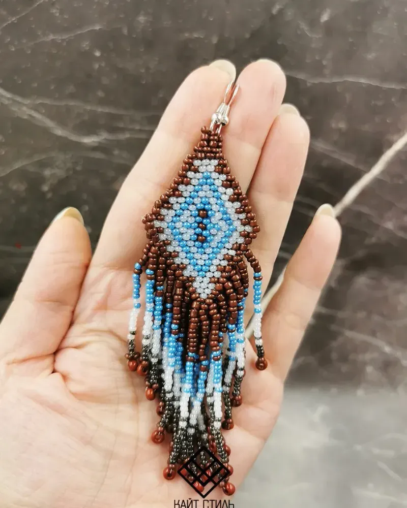 Серьги из бисера «Марокко» — S — 11 см