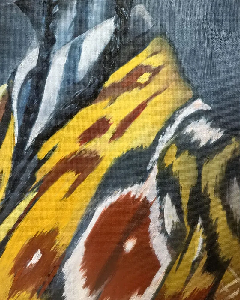 Картина маслом "Девушка с косичками", 50х60см