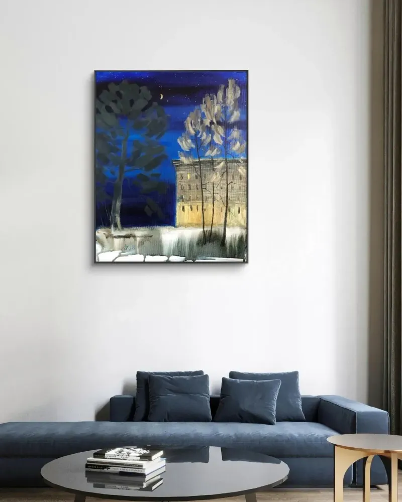 Ночной Петербург. Картина акрилом — 40×50 см