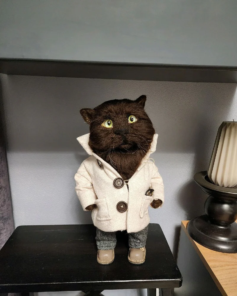 Кот Шоколад. Войлочная игрушка
