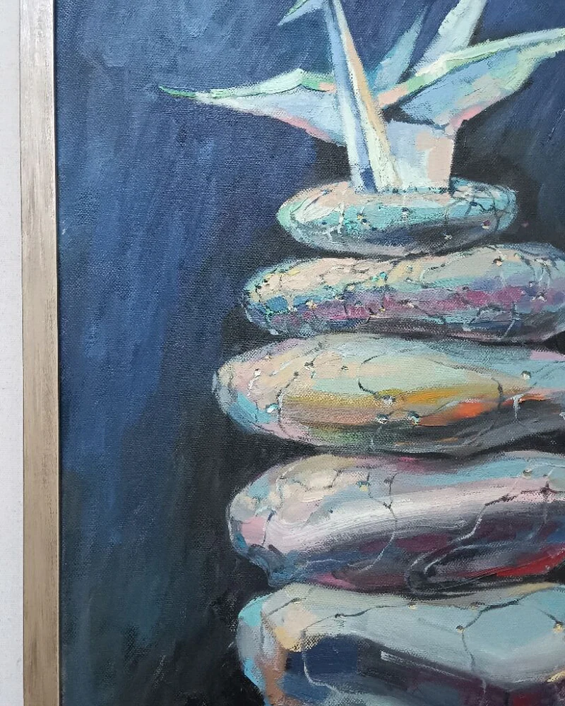 Картина маслом Птица на камнях