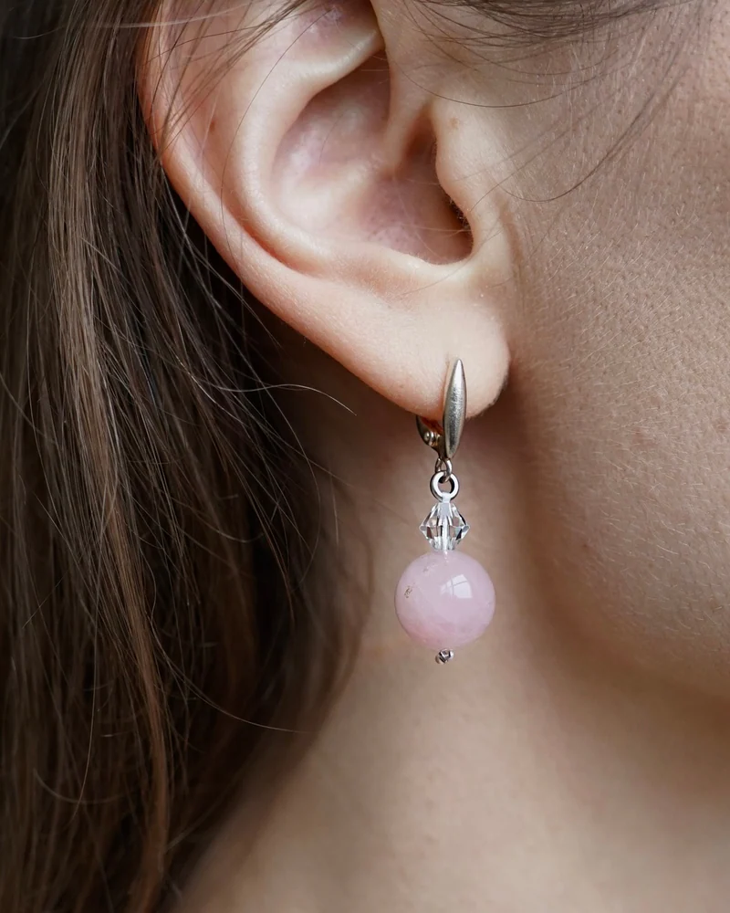 Серьги с розовым кварцем — Серьги с розовым кварцем